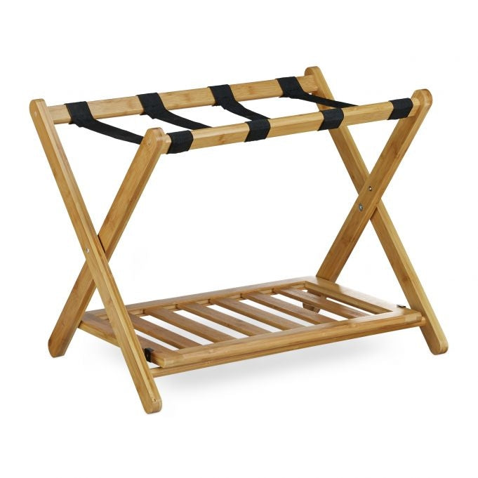 Bamboo luggage bench with storage