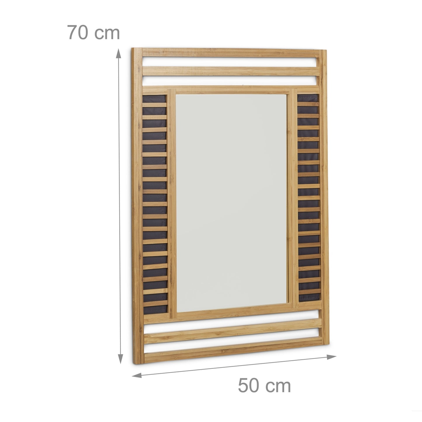 Bamboo mirror with decorative frame