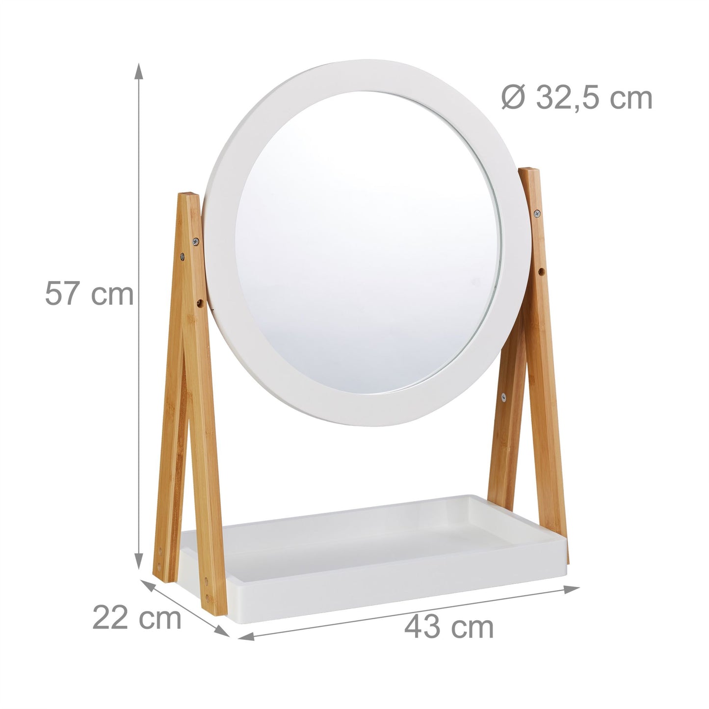 Bamboo mirror with storage