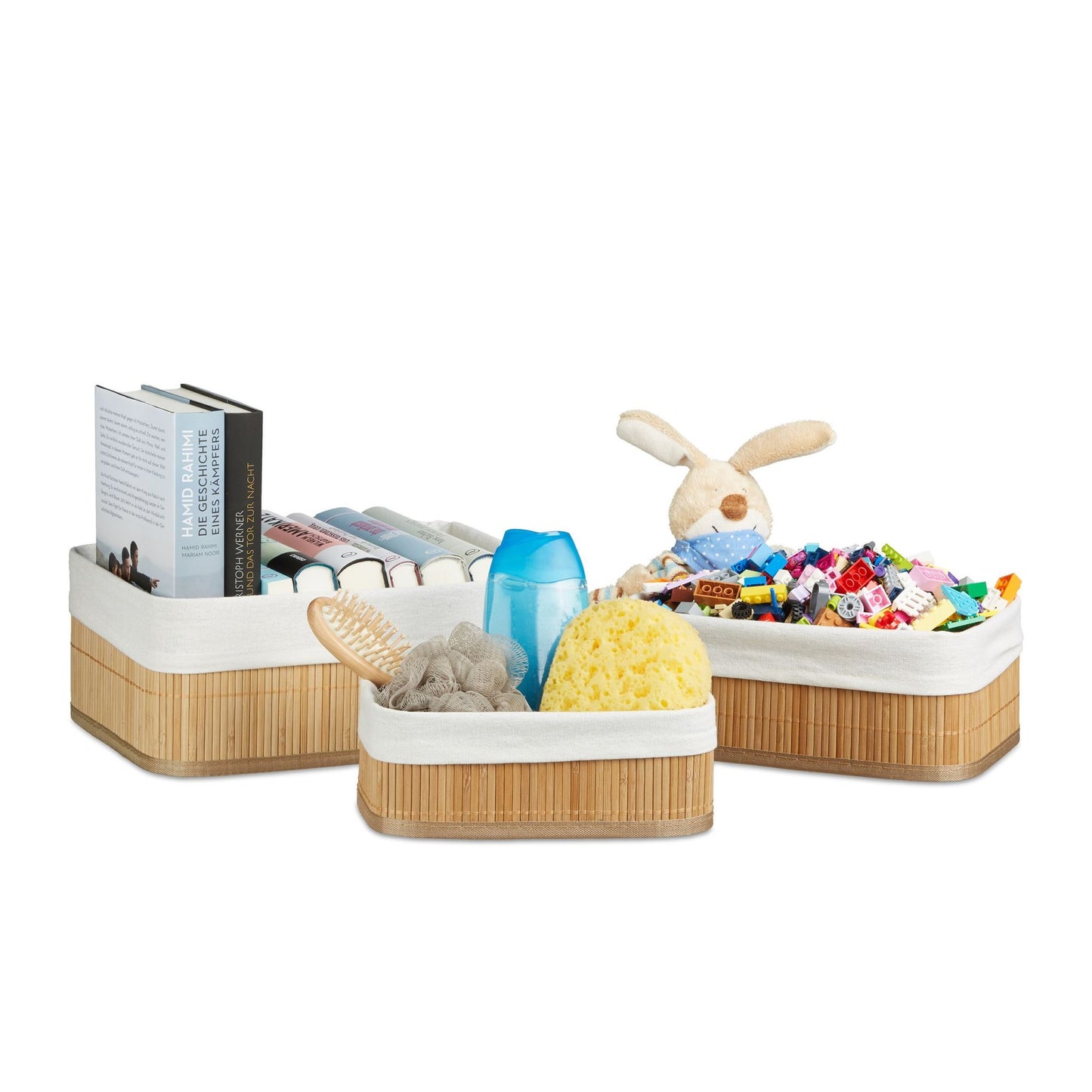 Bamboo shelf basket in three parts