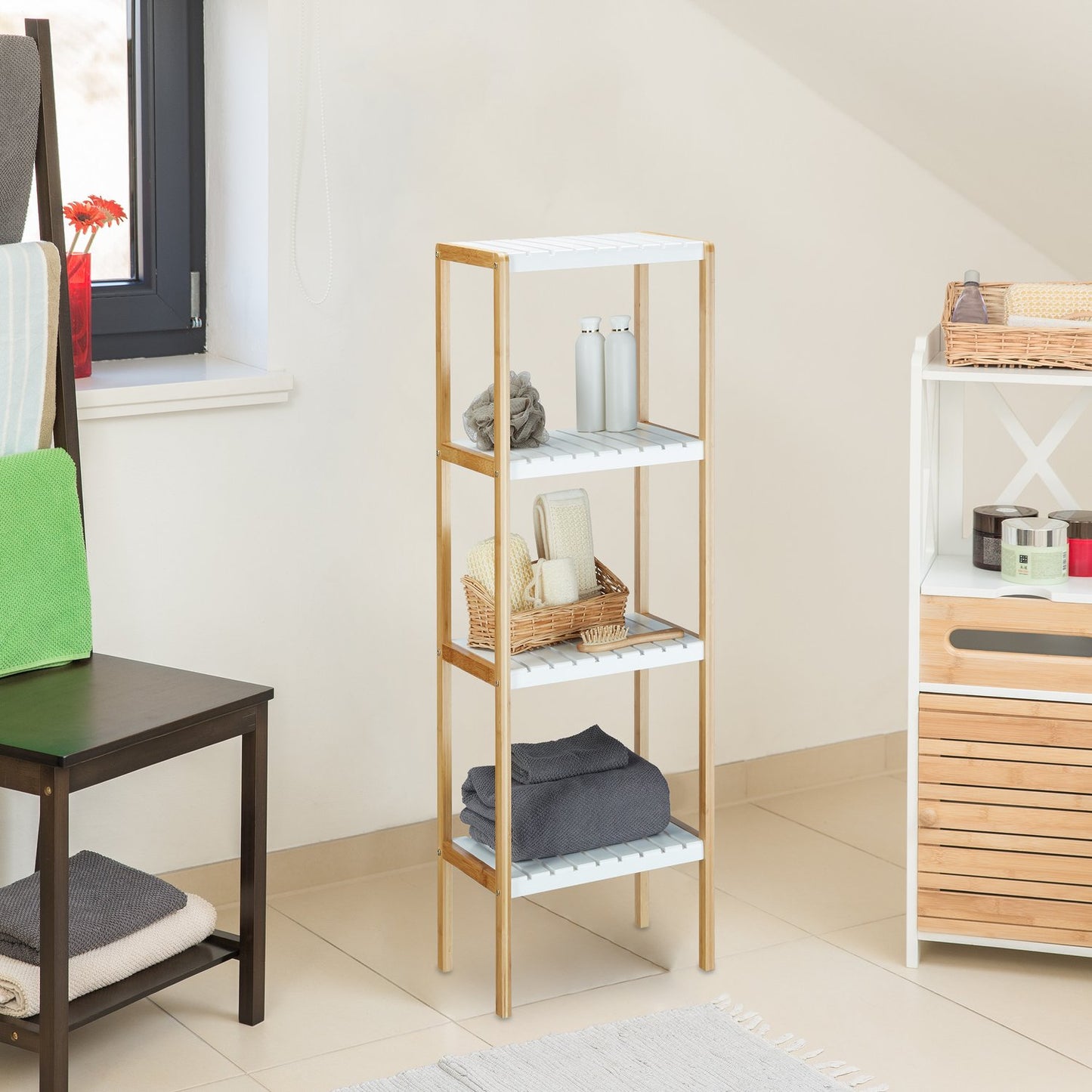 Bamboo shelf with 4 shelves