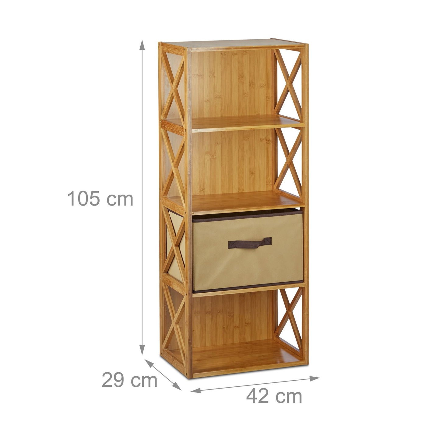 Bamboo shelf with basket