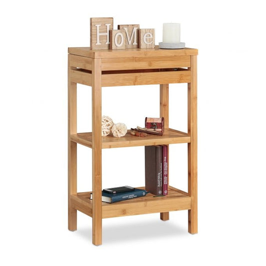 Bamboo shelf with shelves and flap
