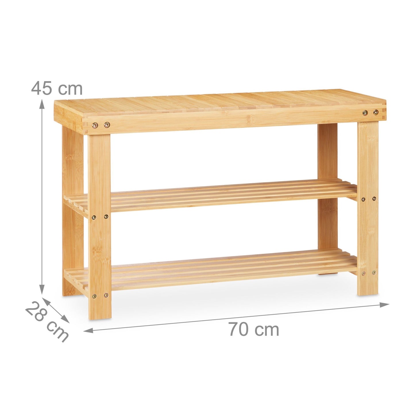 Bamboo shoe rack with bench