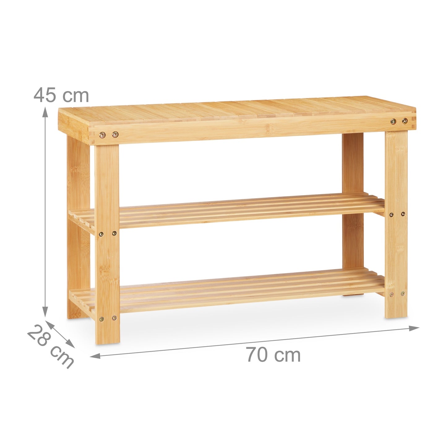 Bamboo shoe rack with bench