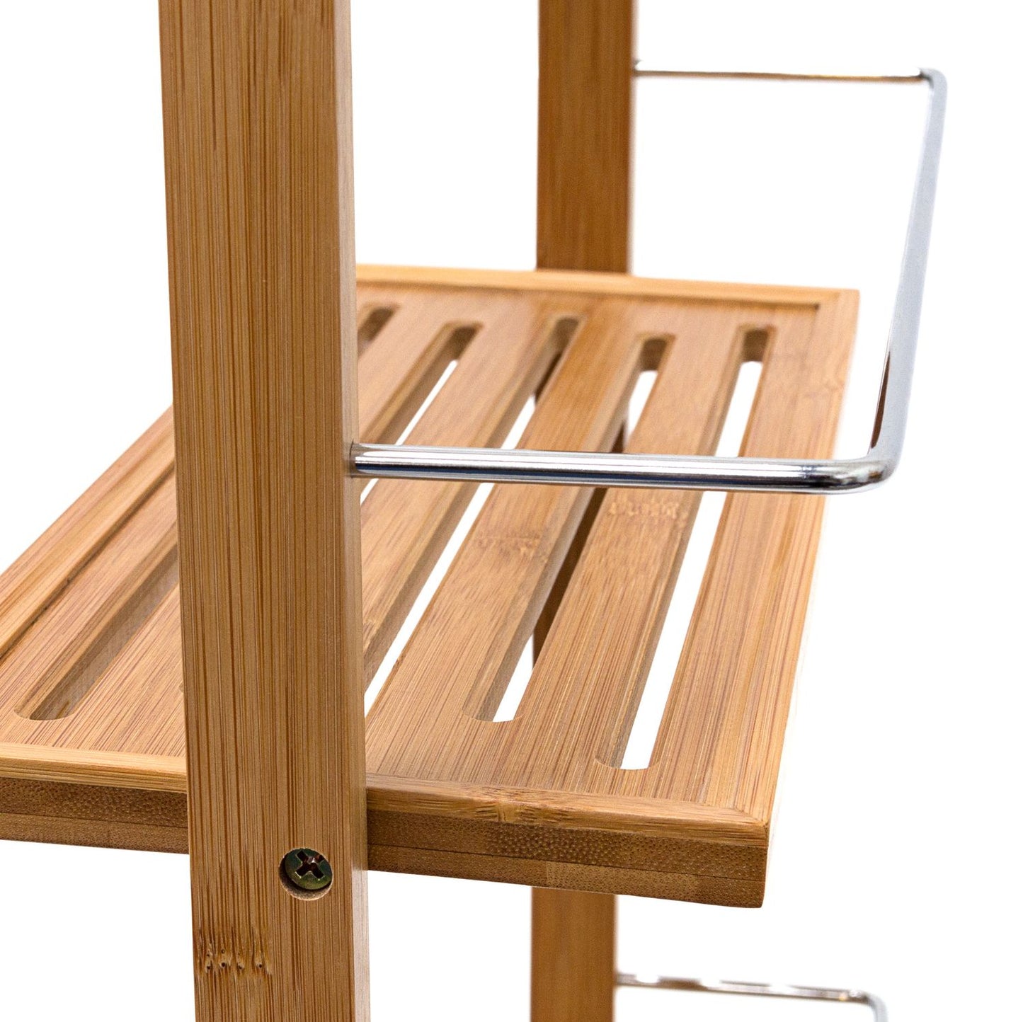 Bamboo shower shelf with 2 shelves