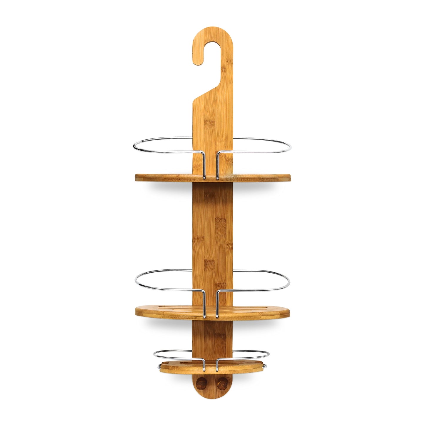 Bamboo shower shelf with 3 shelves