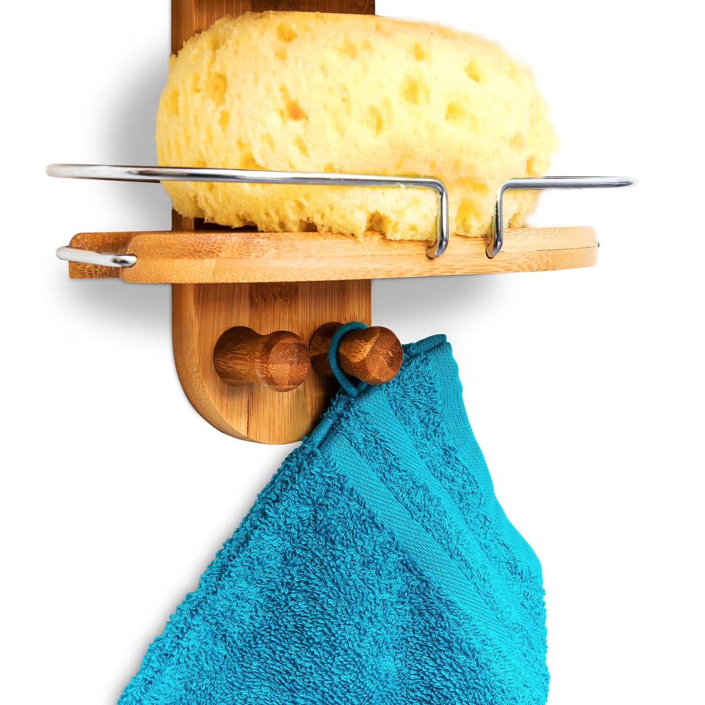 Bamboo shower shelf with 3 shelves