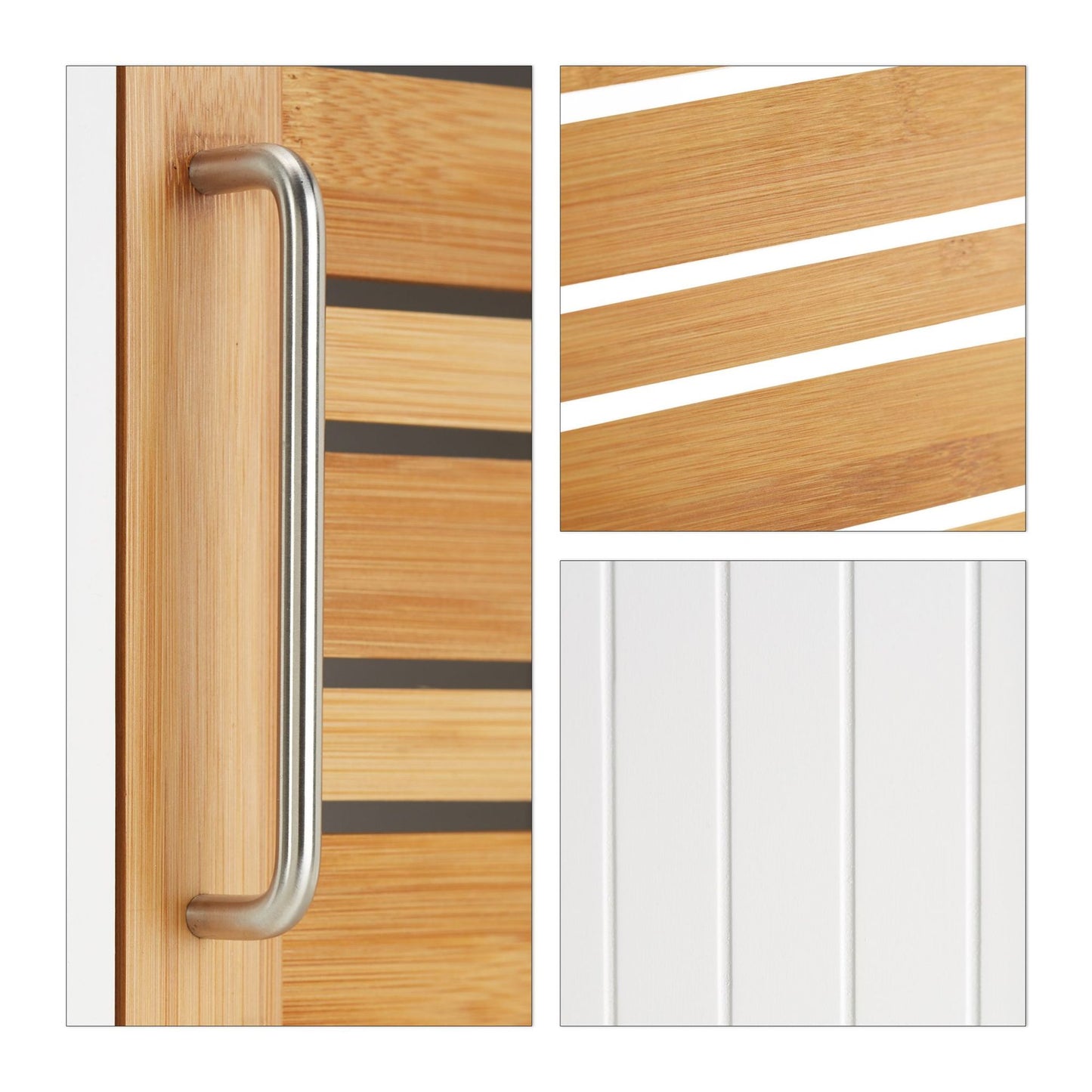 Bamboo side cabinet in white