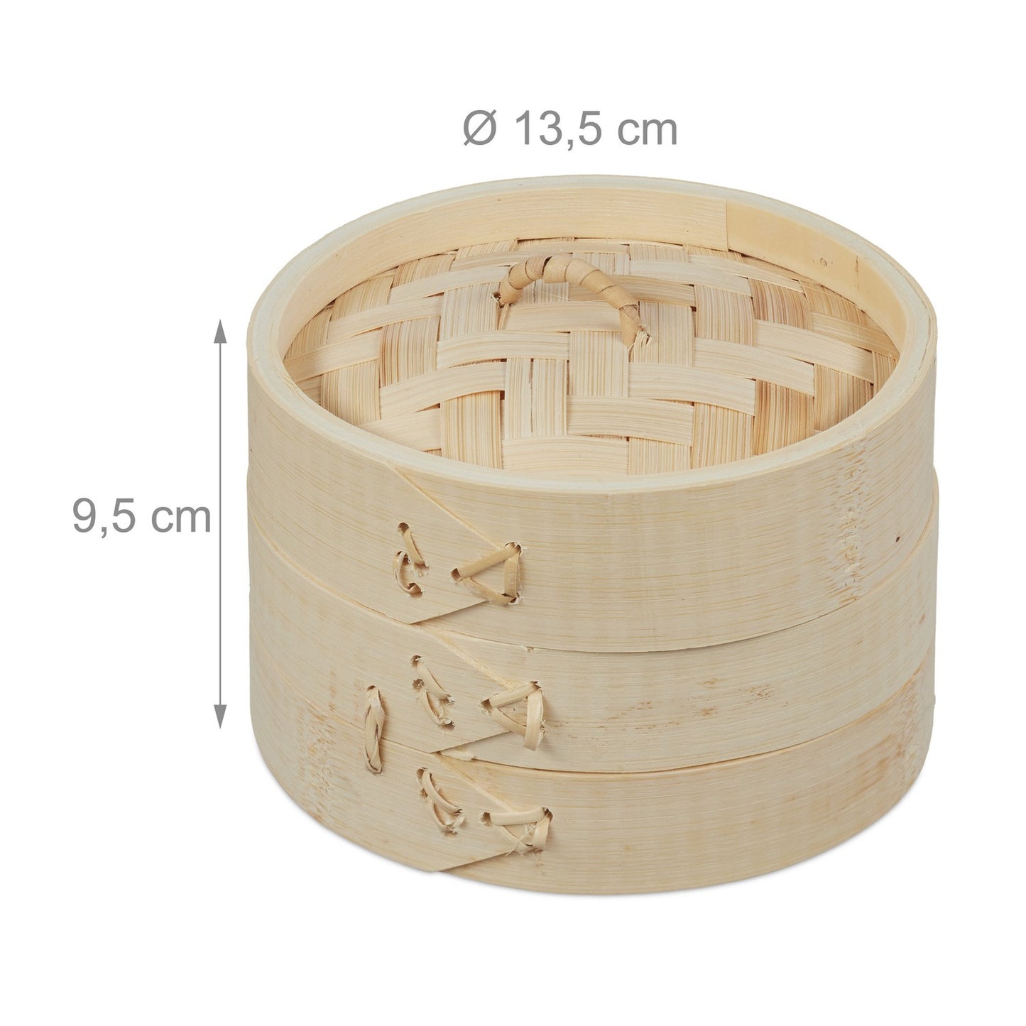 Bamboo steamer 13.5 cm set of 3