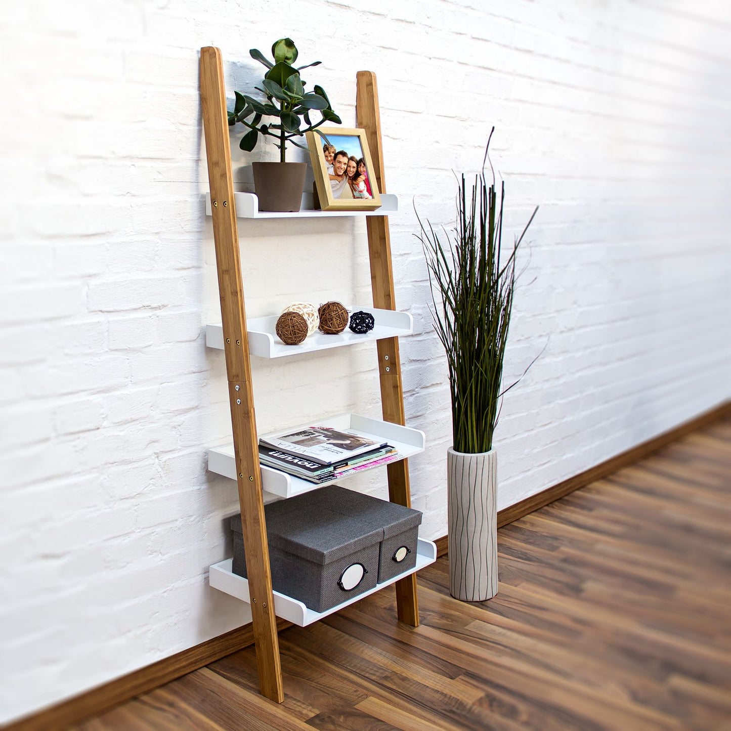 Bamboo step shelf