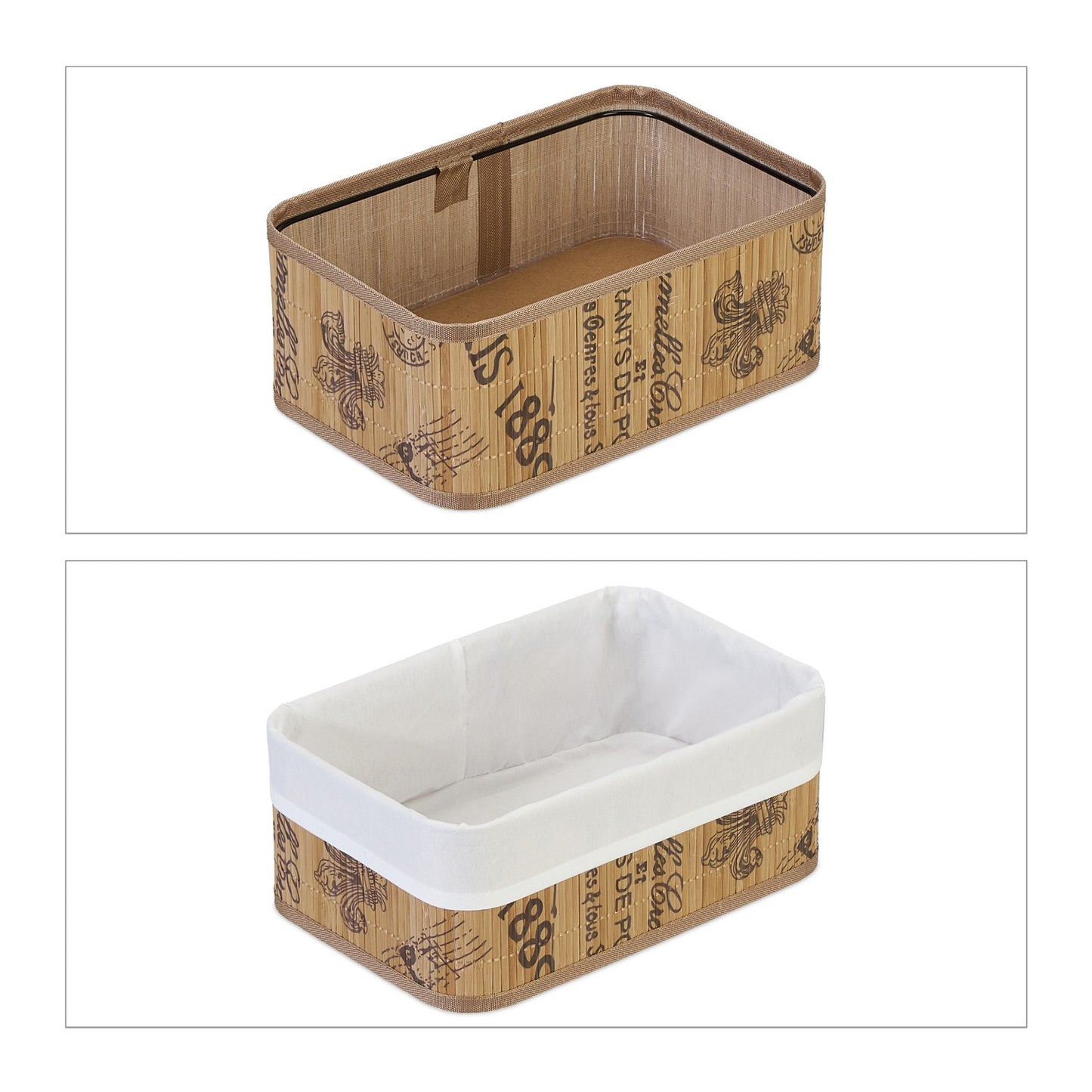 Bamboo storage basket - set of 3