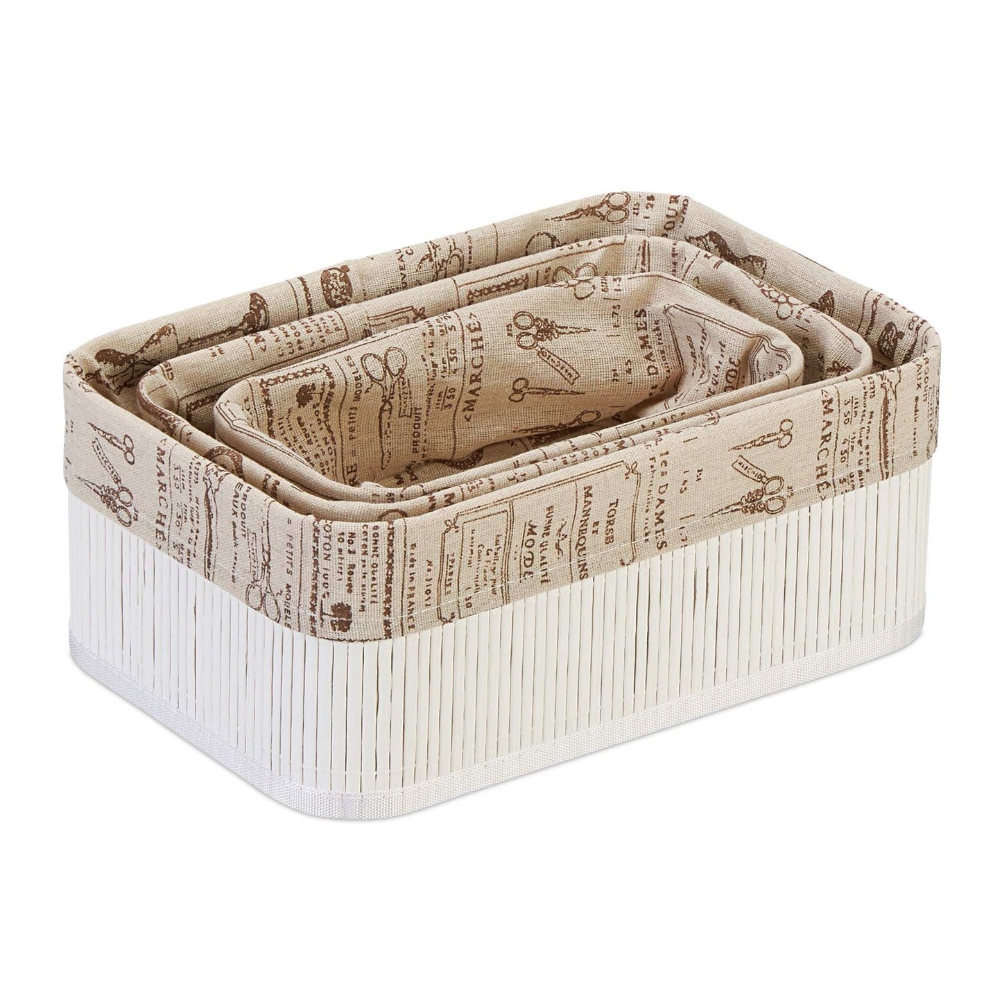 Bamboo storage basket - set of 3