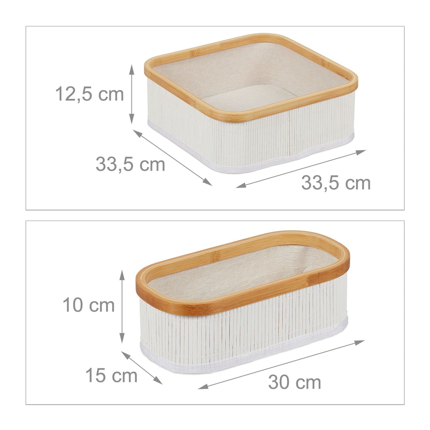 Bamboo storage baskets set of 3
