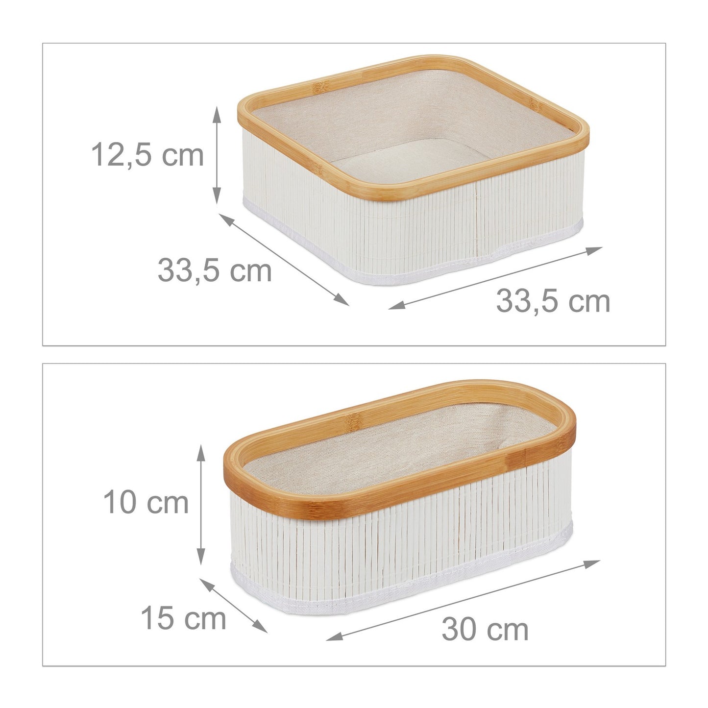 Bamboo storage baskets set of 3
