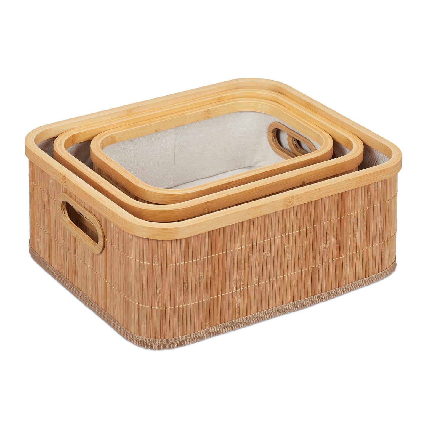 Bamboo storage baskets set of 3