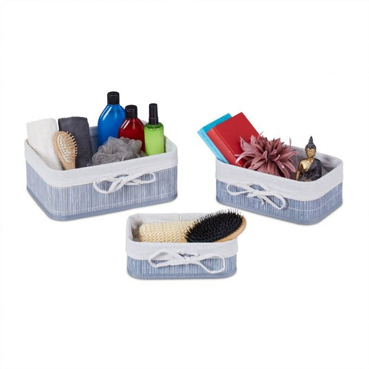 Bamboo storage baskets set of 3