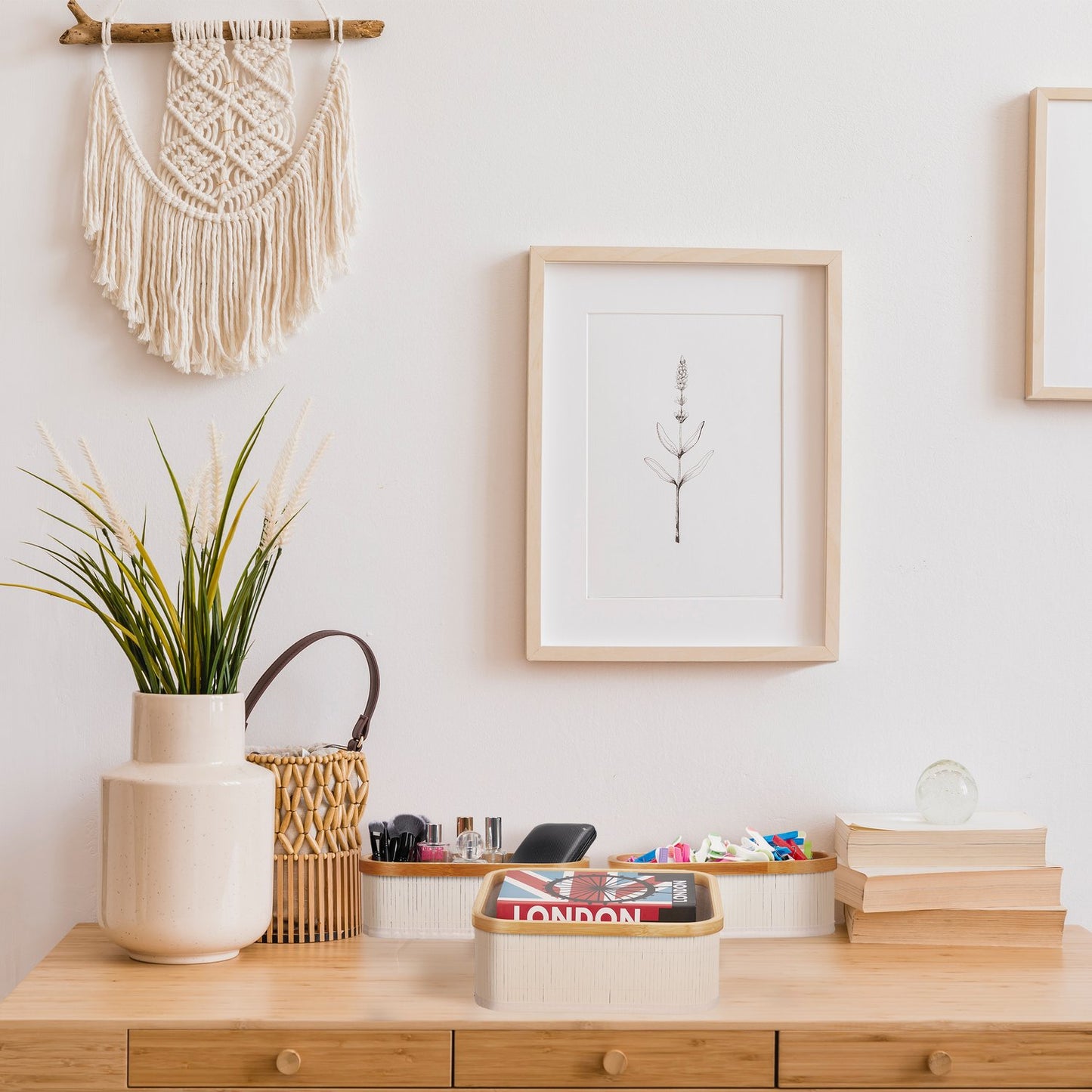 Bamboo storage baskets set of 3