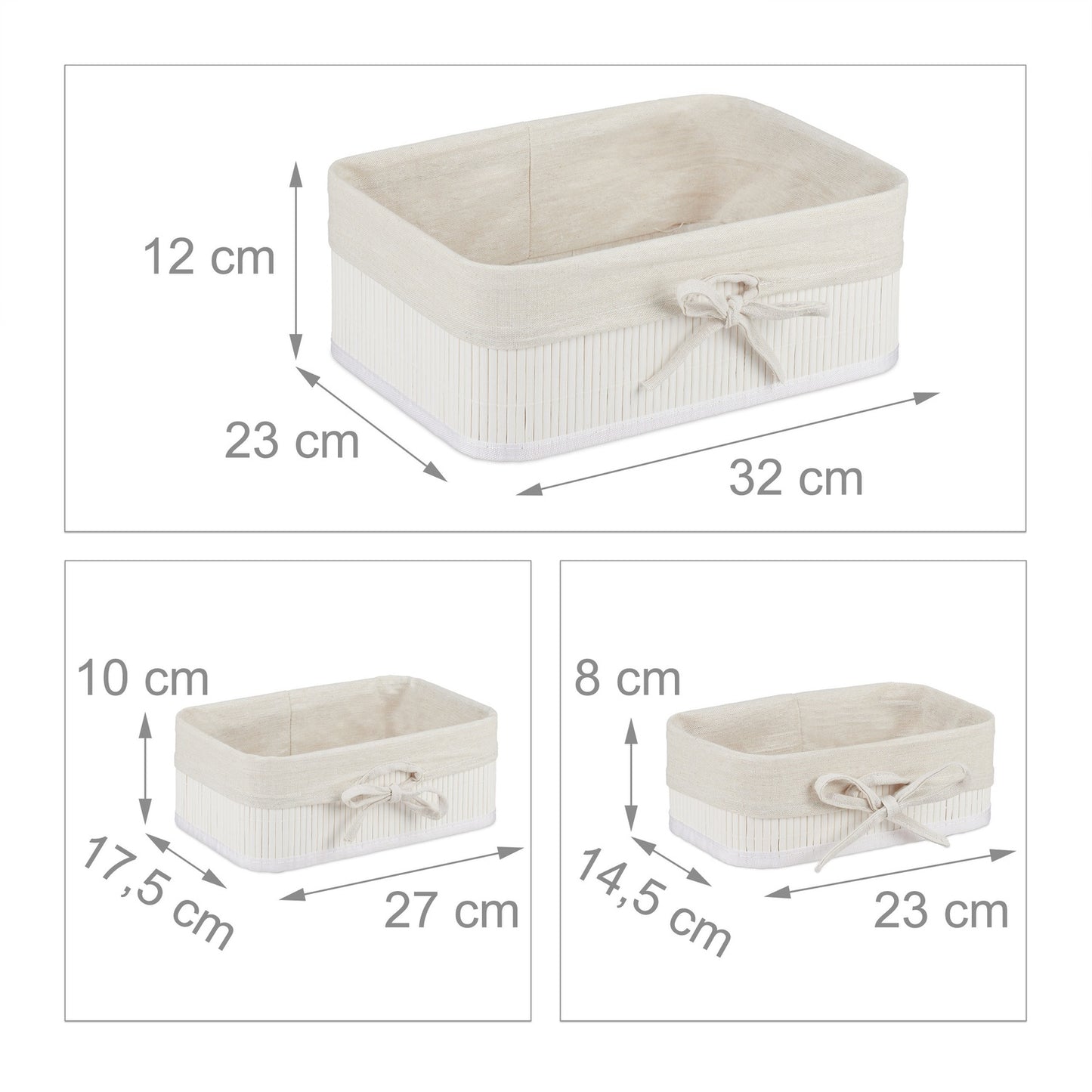 Bamboo storage baskets set of 3