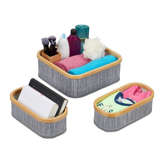 Bamboo storage baskets set of 3