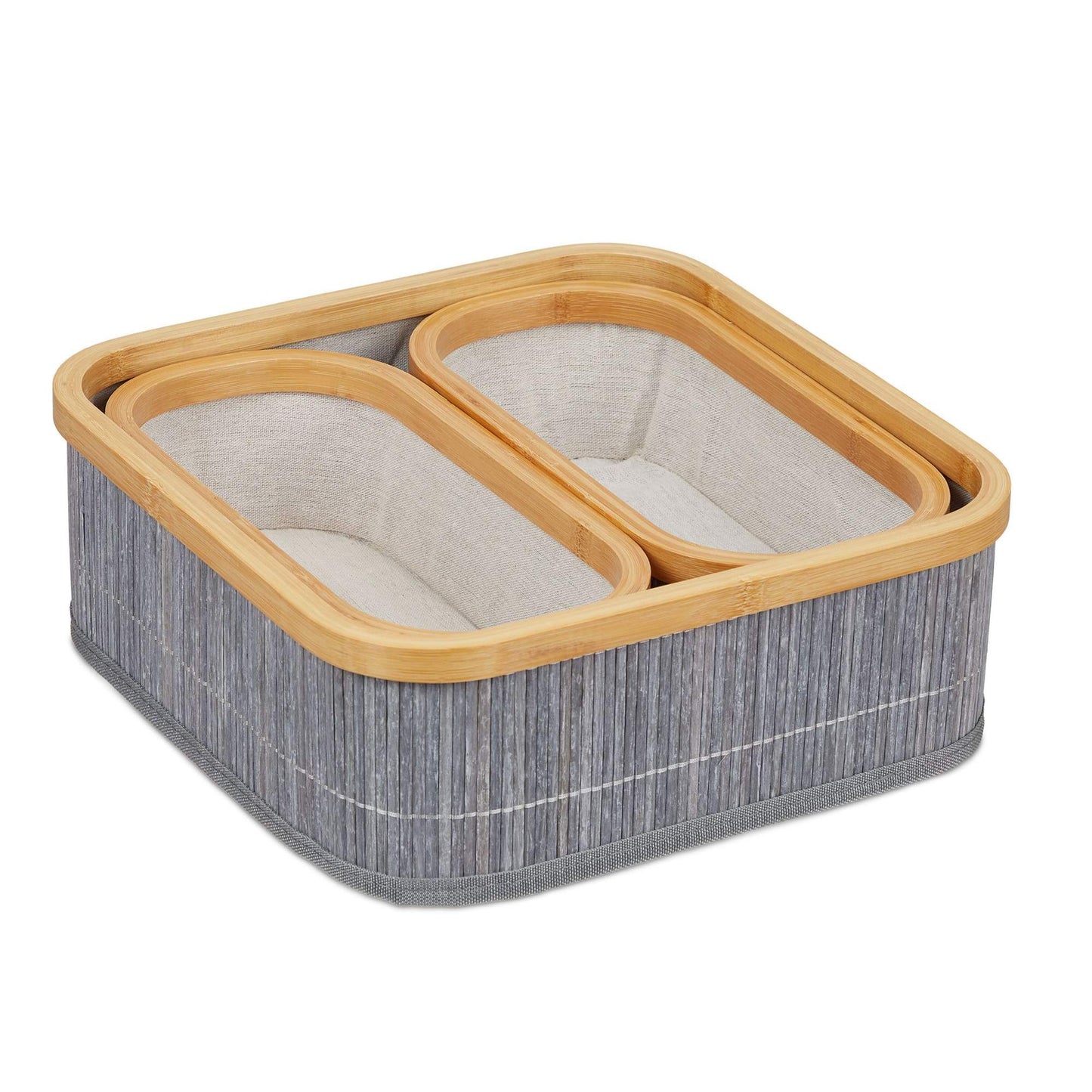 Bamboo storage baskets set of 3