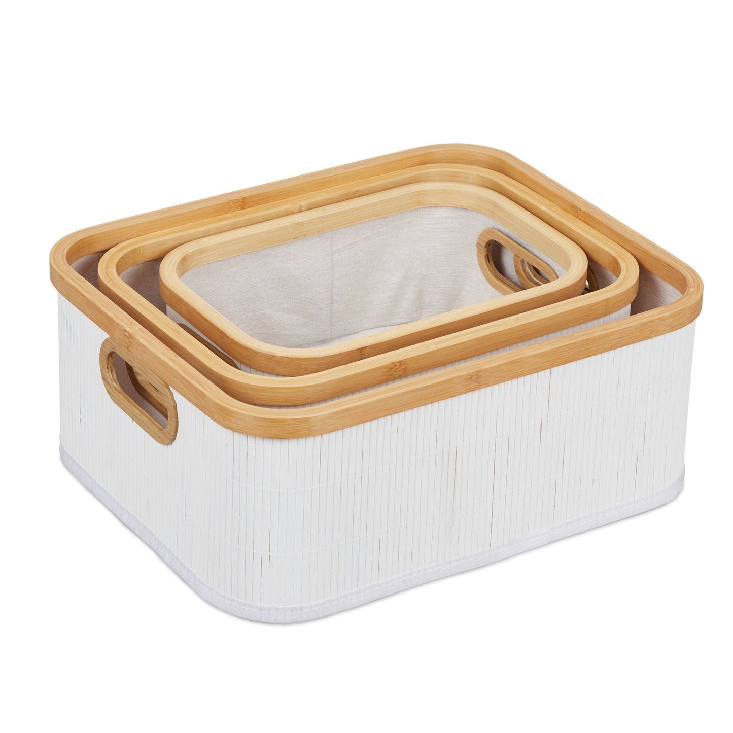 Bamboo storage baskets set of 3