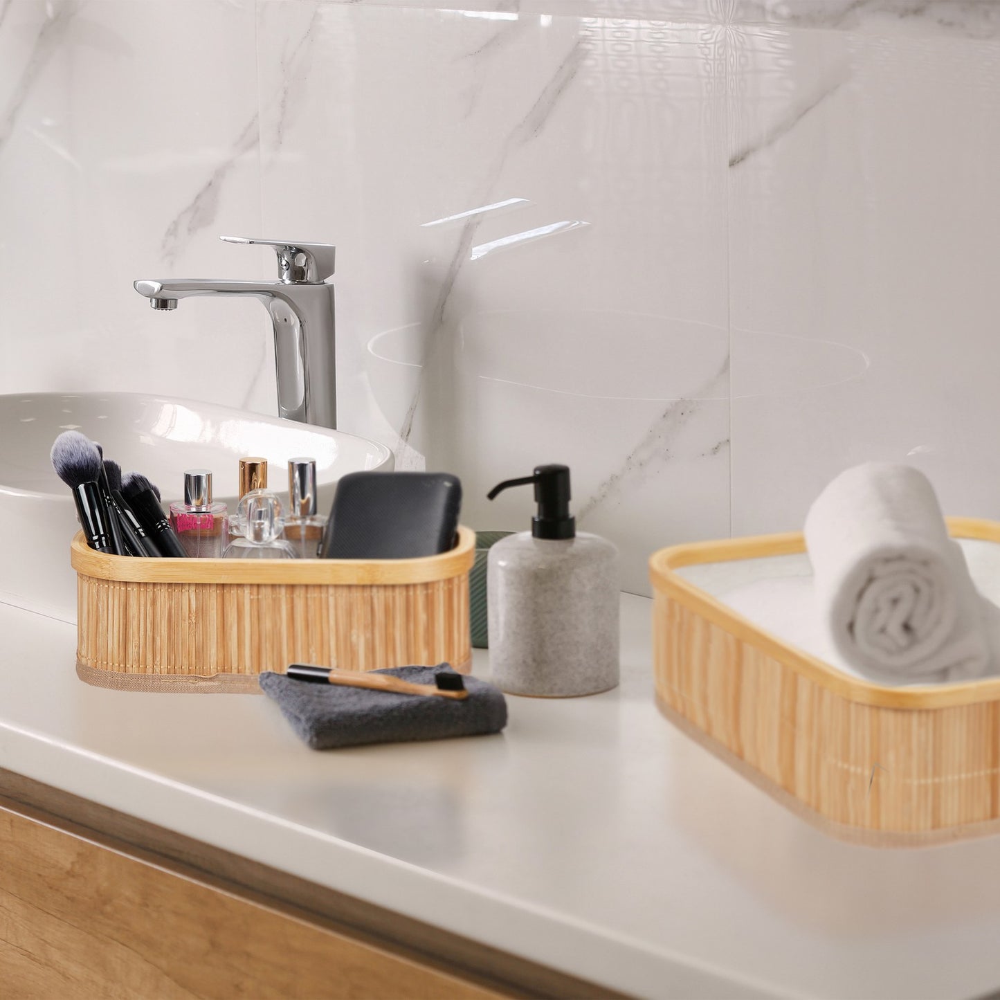 Bamboo storage baskets set of 3