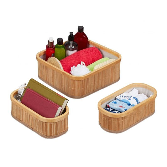 Bamboo storage baskets set of 3