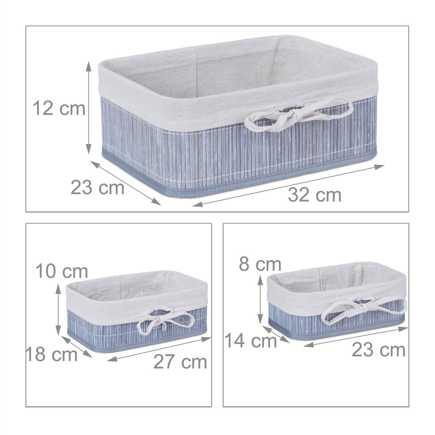 Bamboo storage baskets set of 3