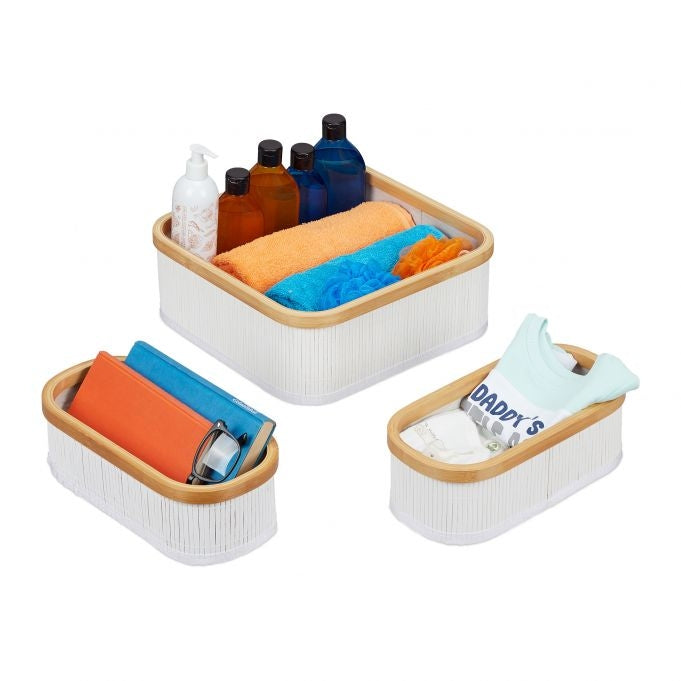 Bamboo storage baskets set of 3