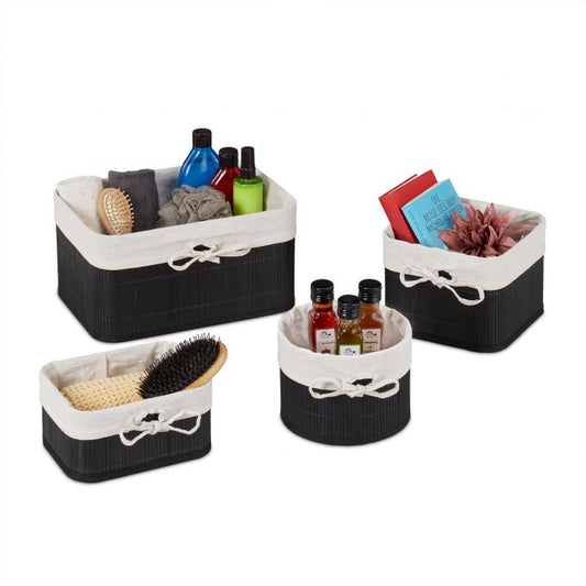 Bamboo storage baskets set of 4