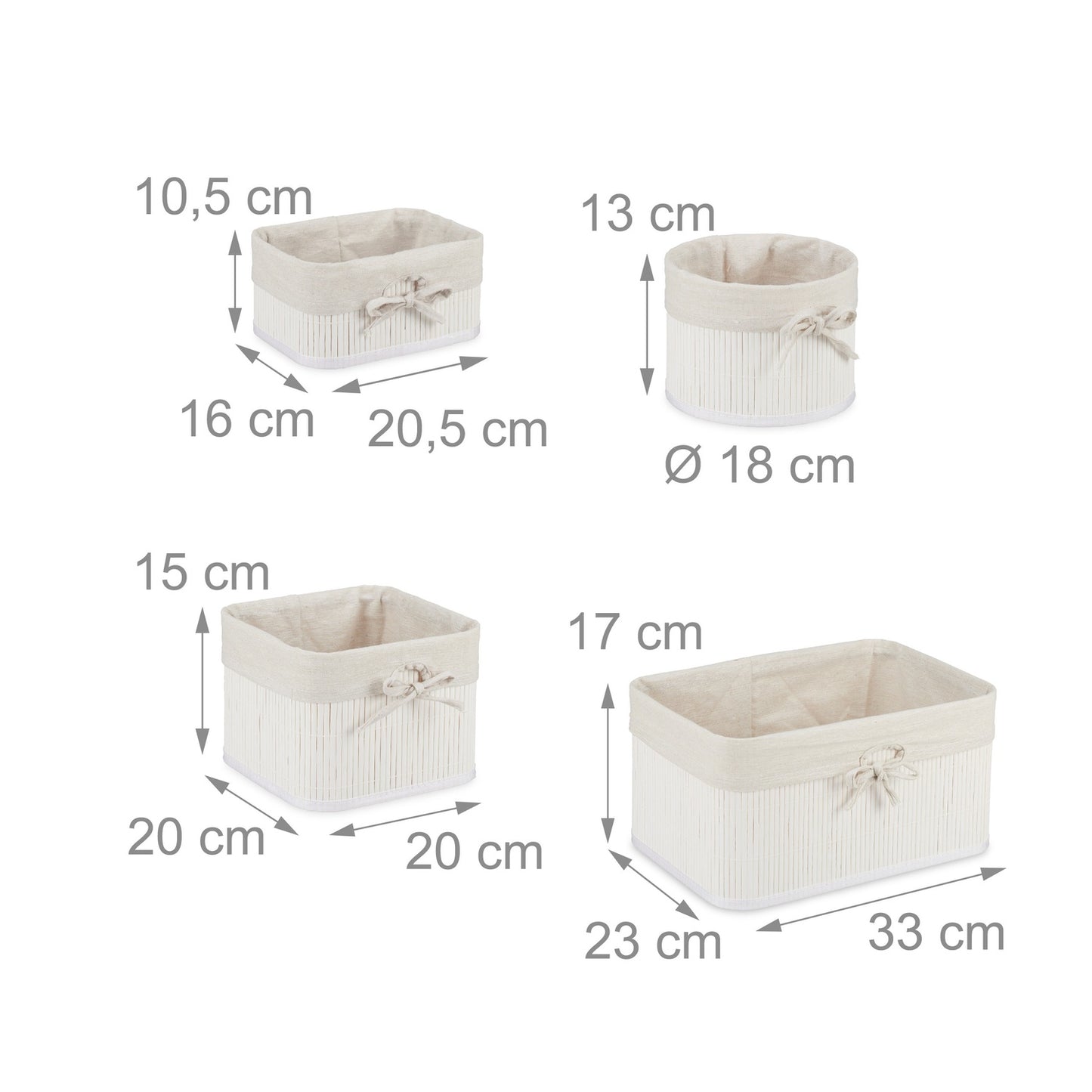 Bamboo storage baskets set of 4