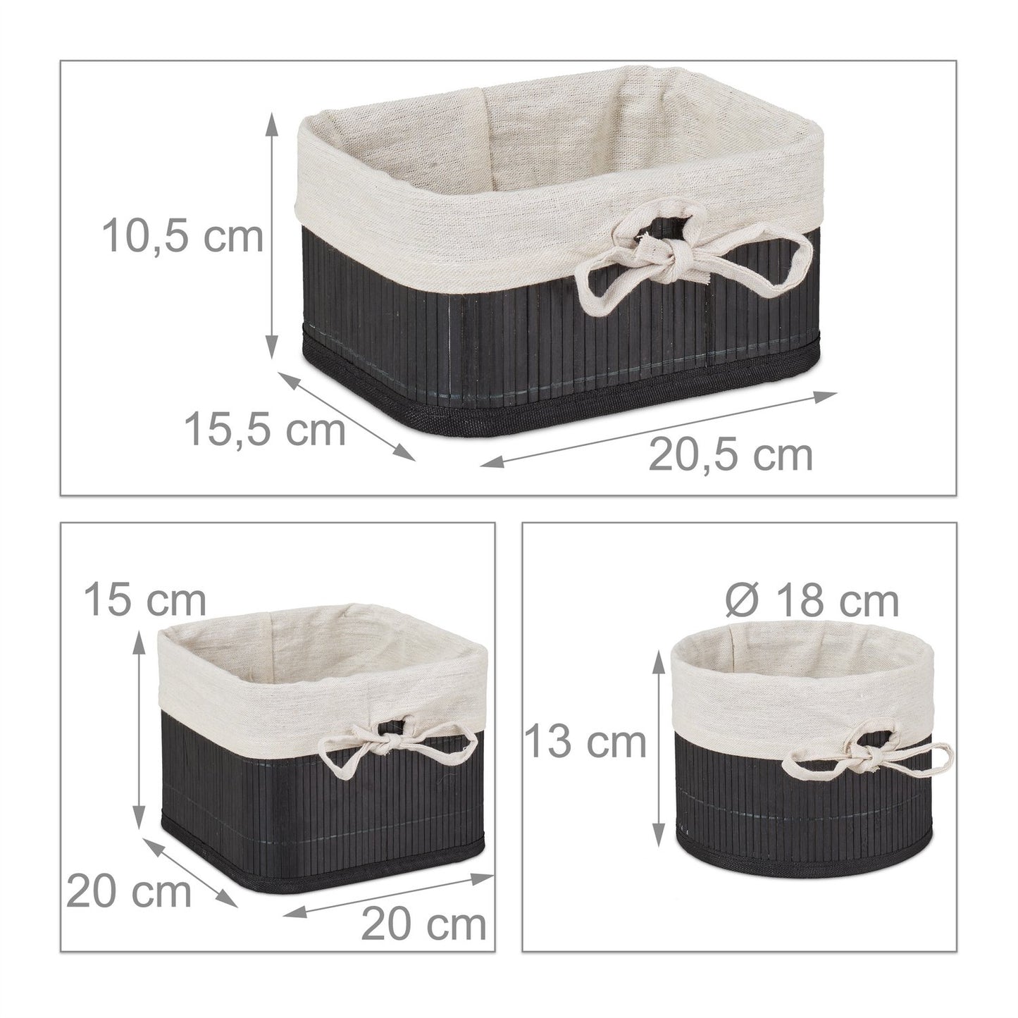 Bamboo storage baskets set of 4