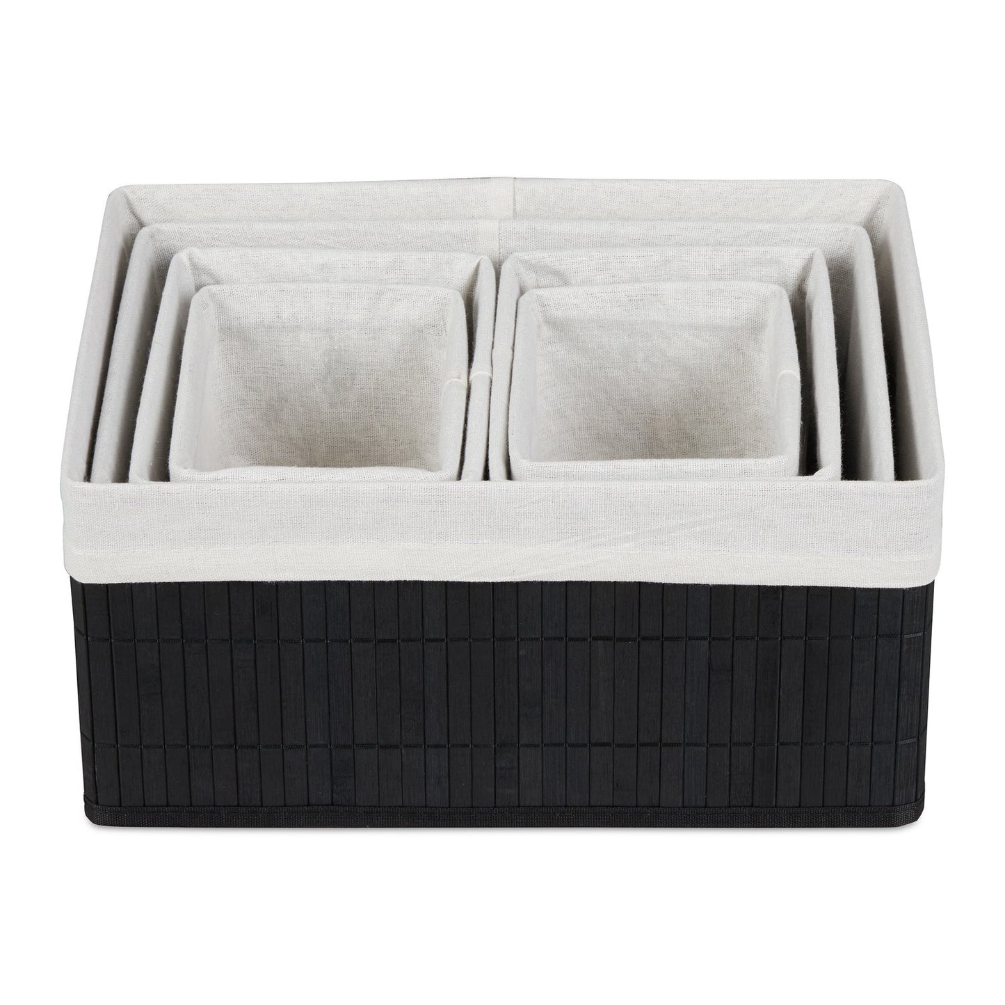 Bamboo storage baskets - set of 6