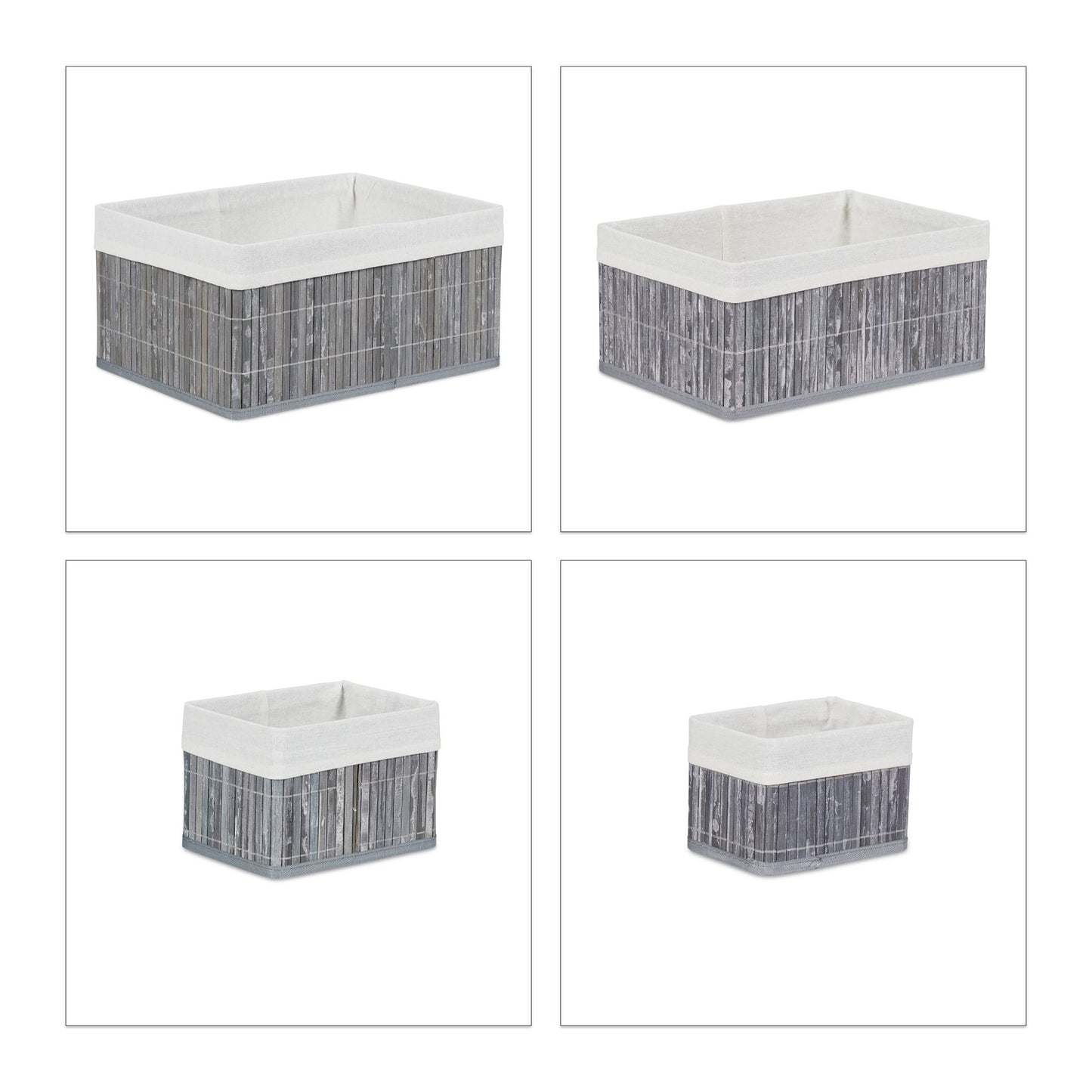 Bamboo storage baskets - set of 6