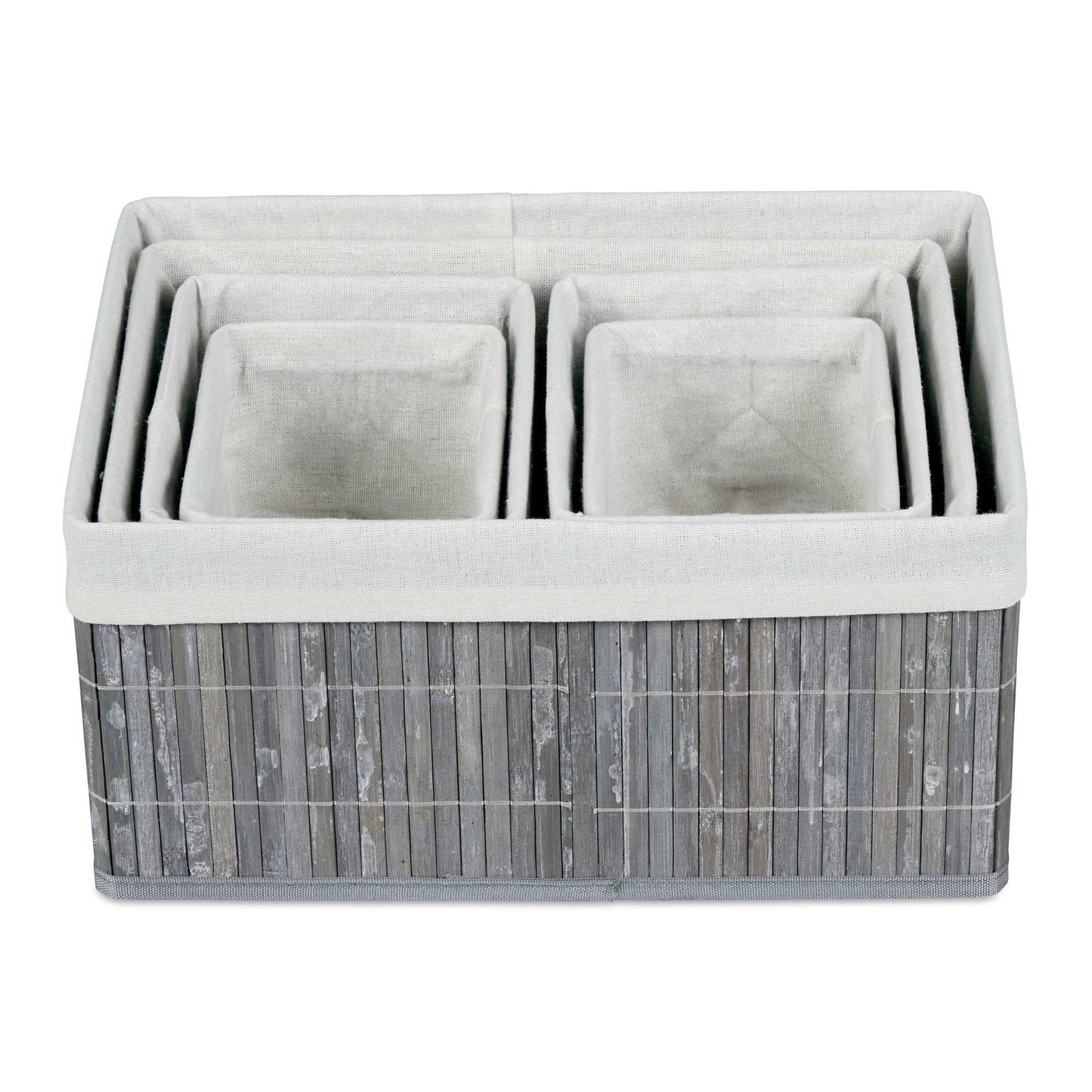 Bamboo storage baskets - set of 6