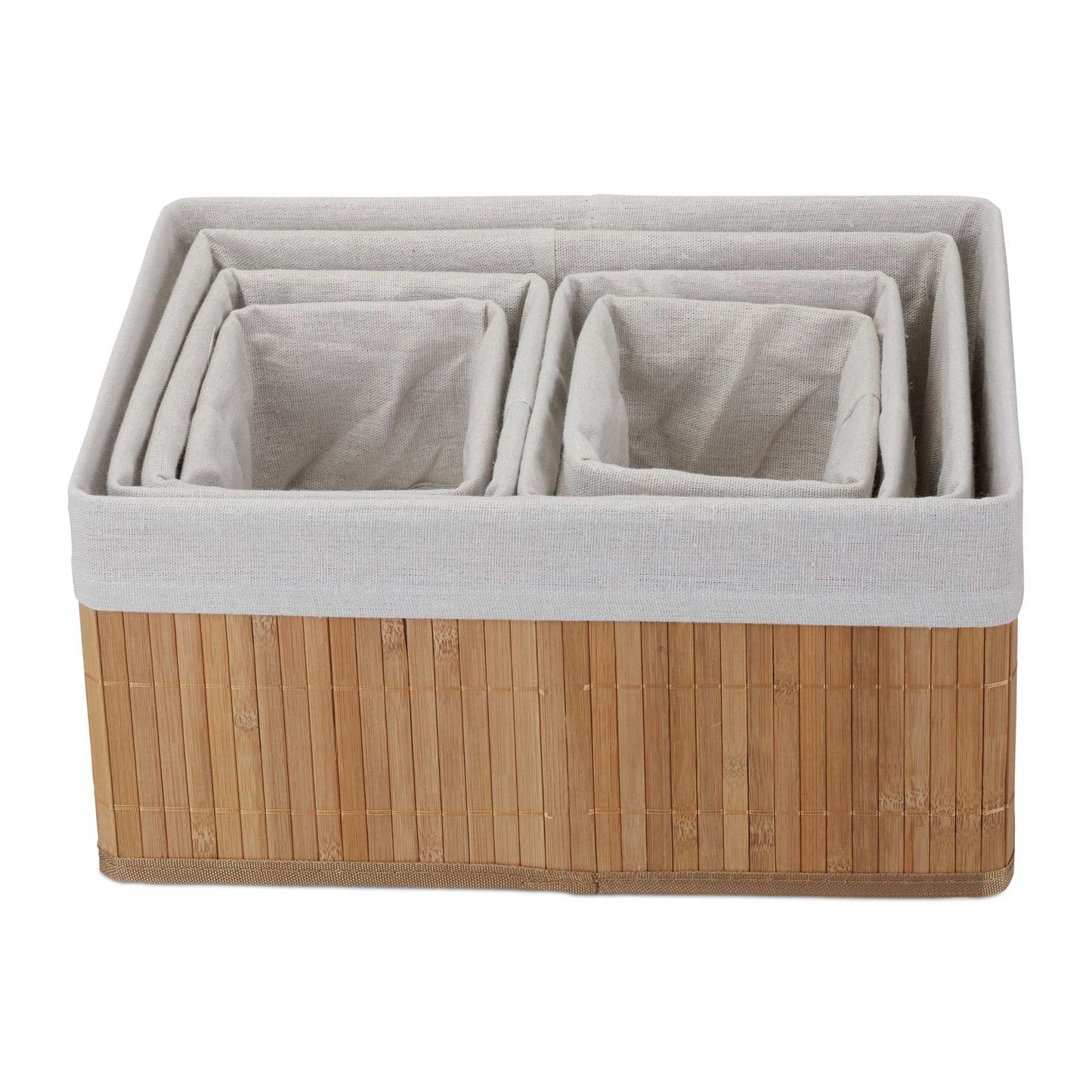 Bamboo storage baskets - set of 6
