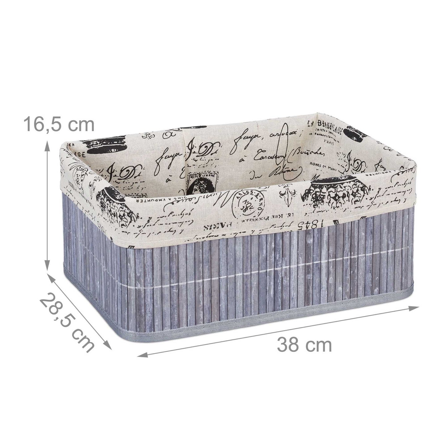 Bamboo storage basket with print