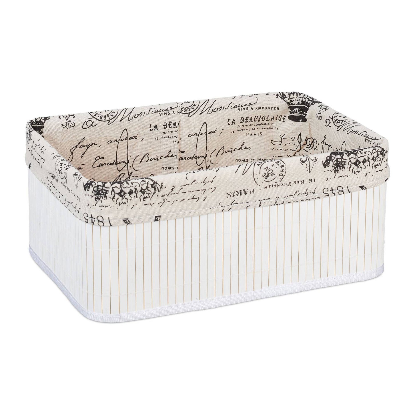 Bamboo storage basket with print