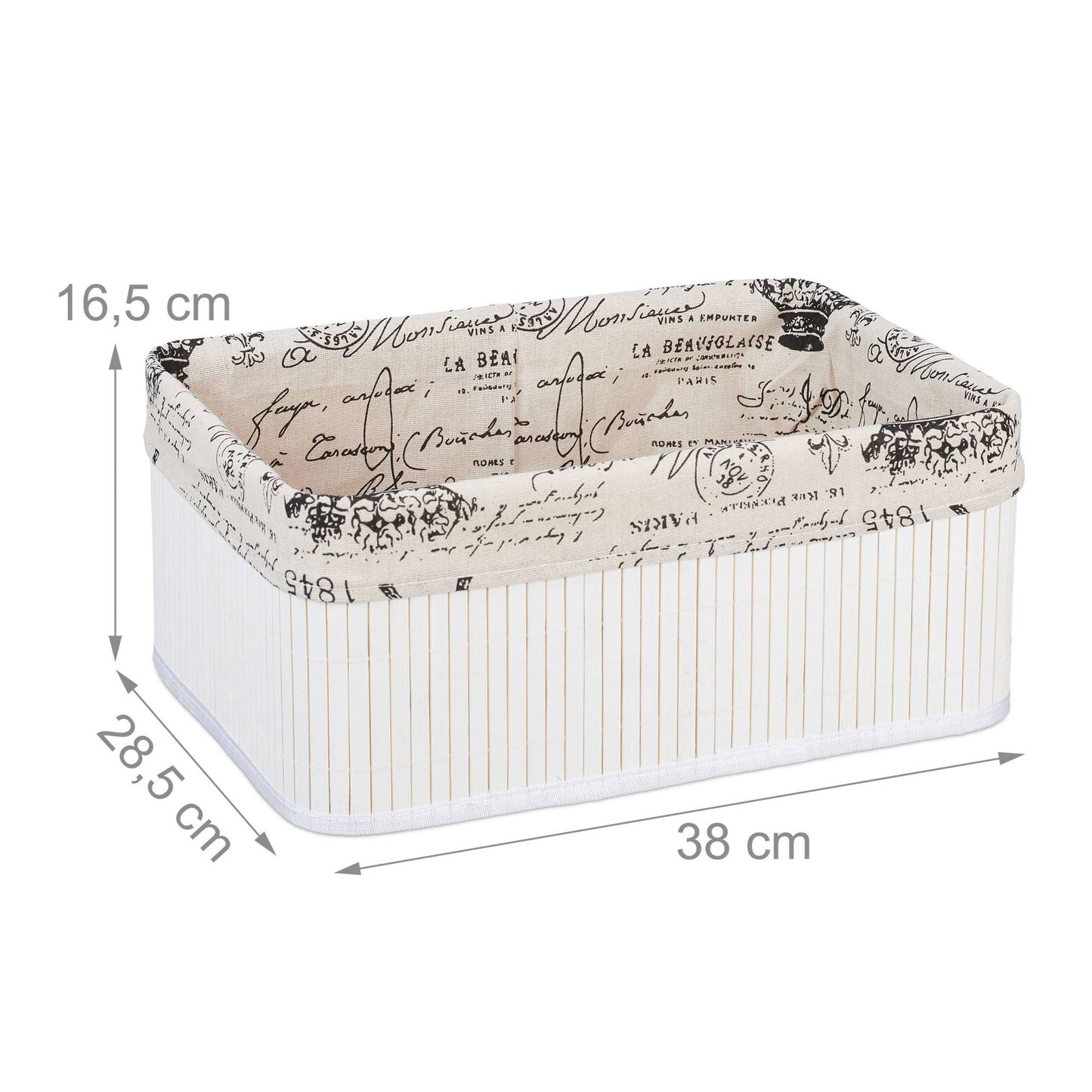 Bamboo storage basket with print