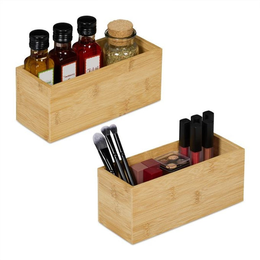 Bamboo storage box, 2-pack