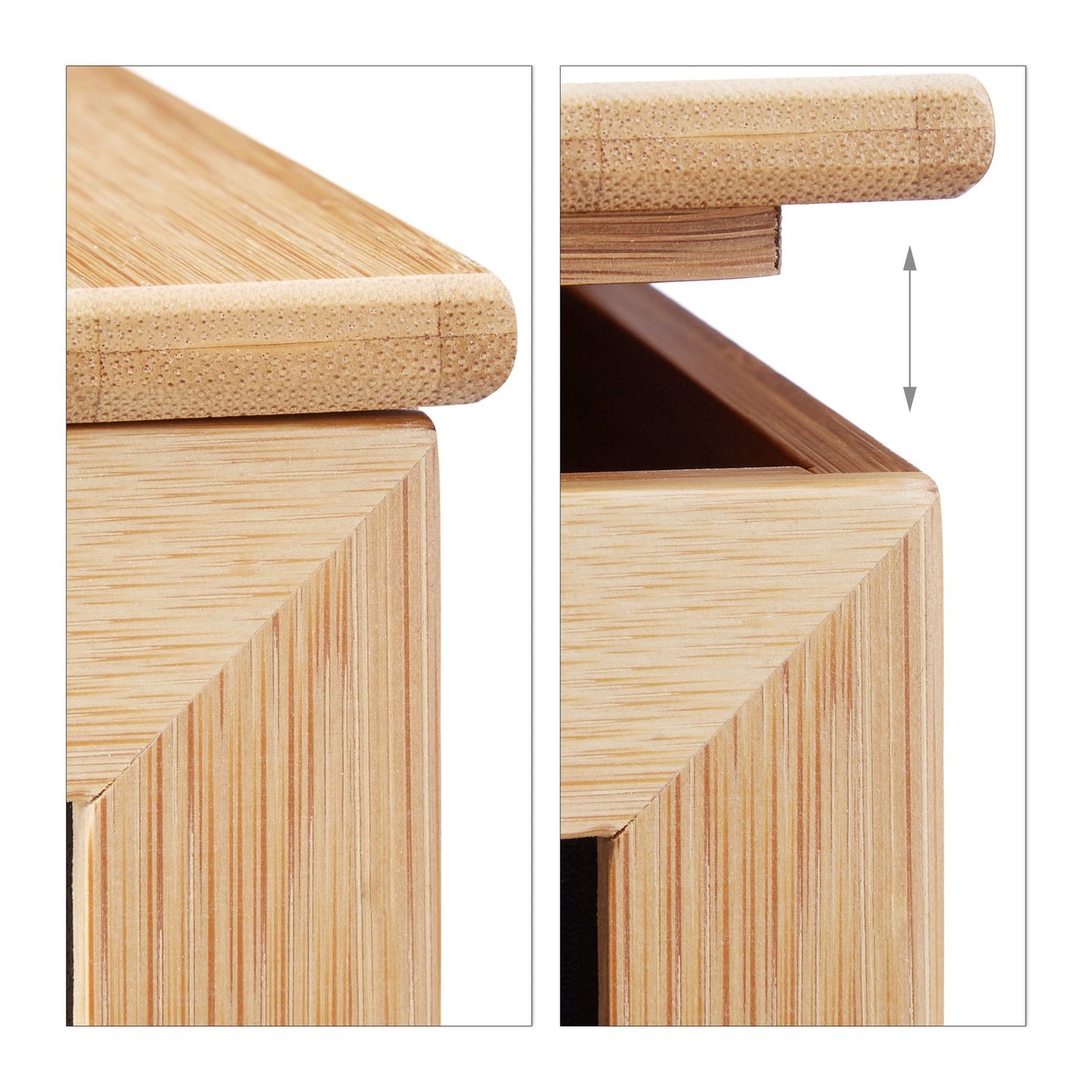 Bamboo storage box with board