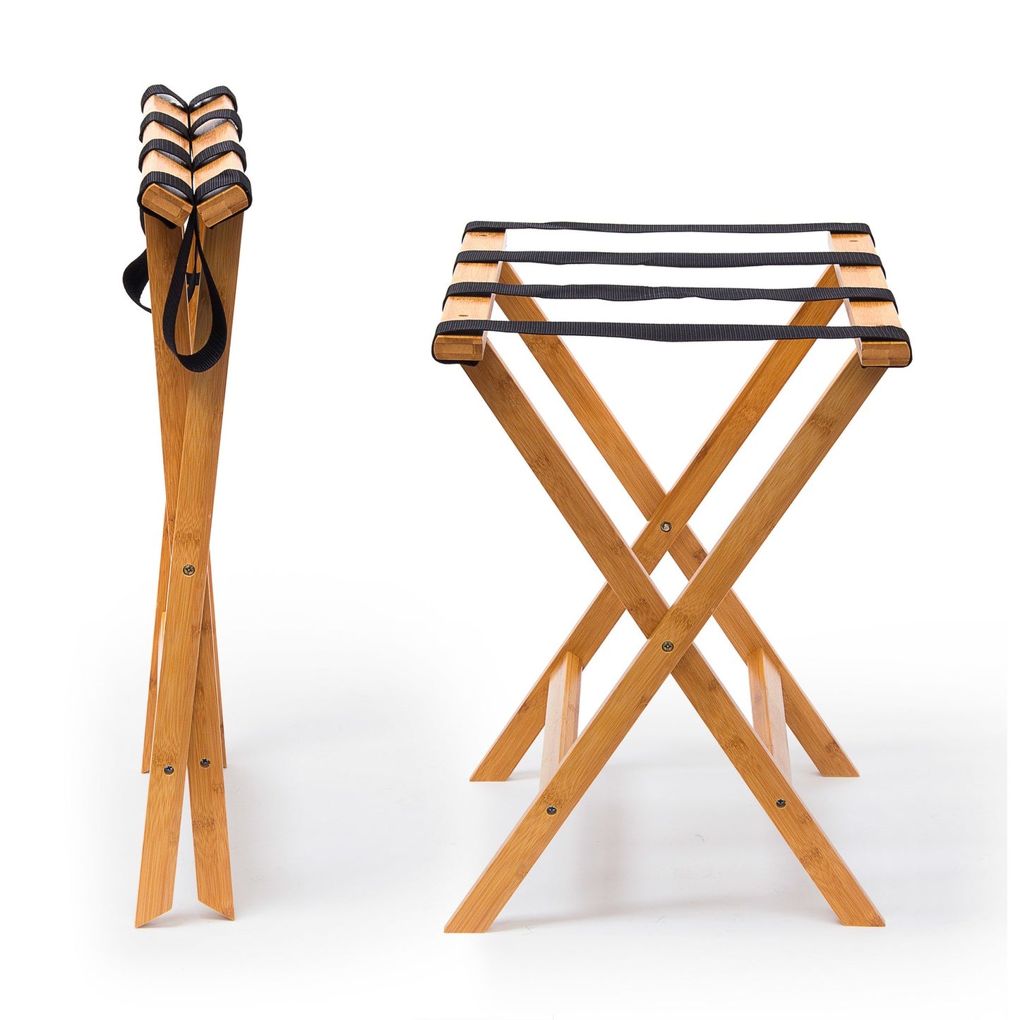 Bamboo suitcase stand