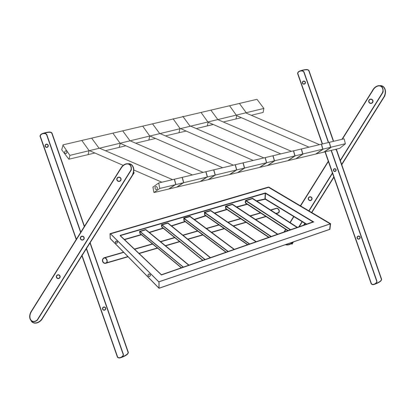 Bamboo suitcase stand