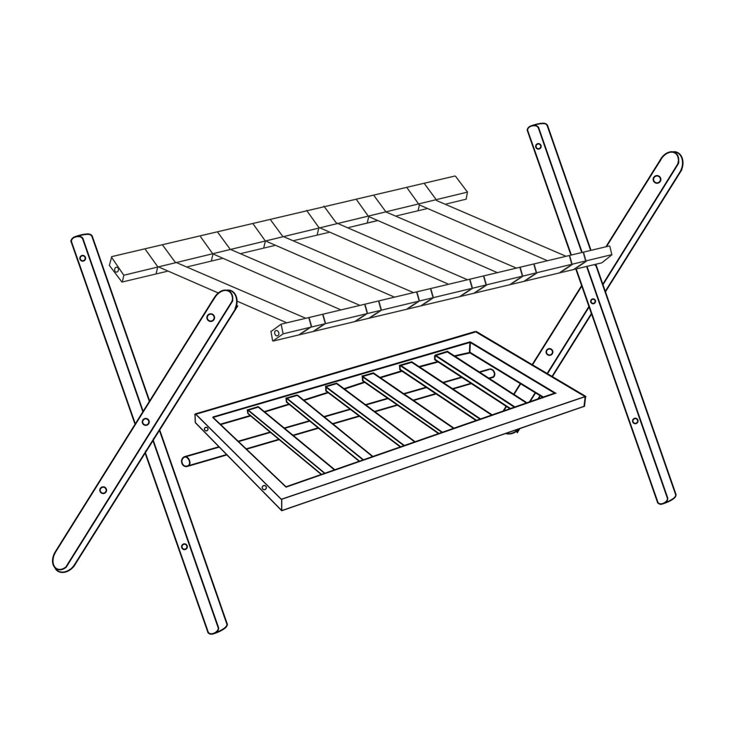 Bamboo suitcase stand