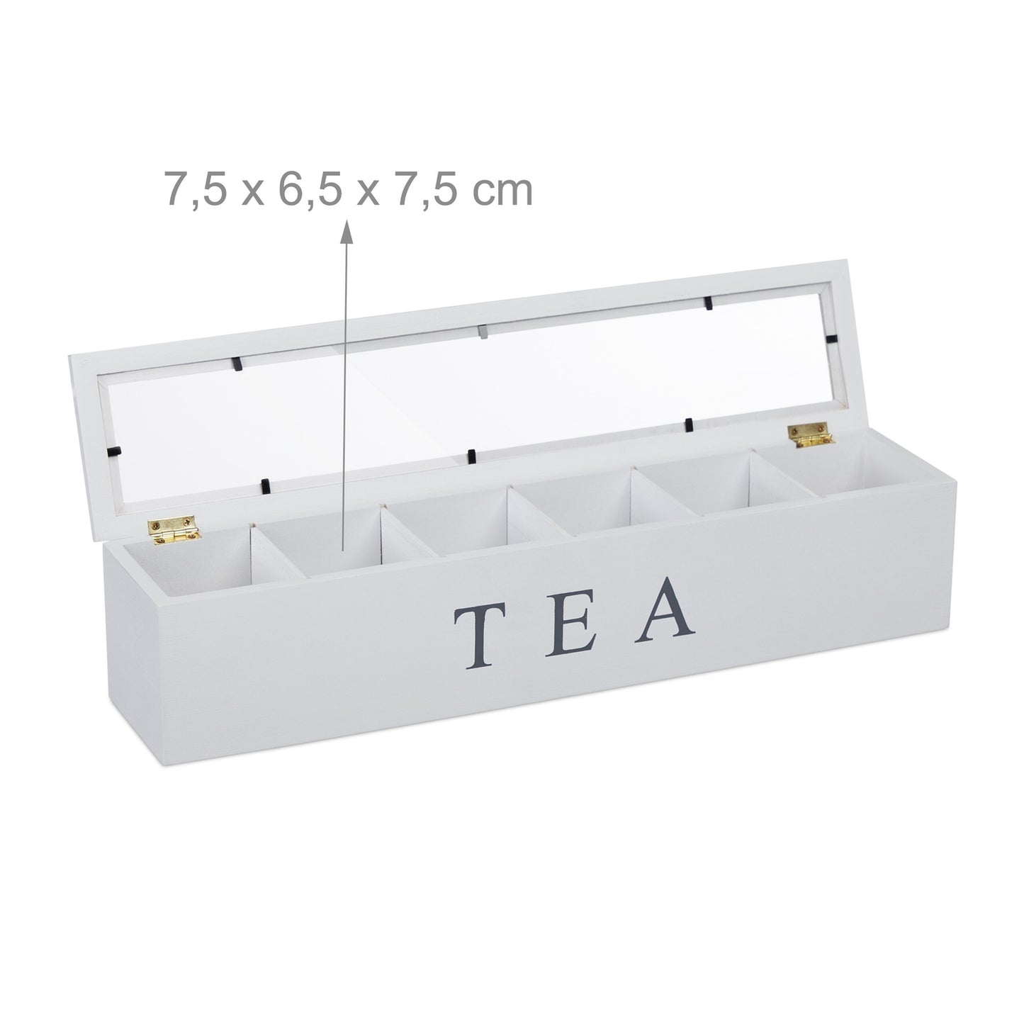Bamboo tea box with 6 compartments