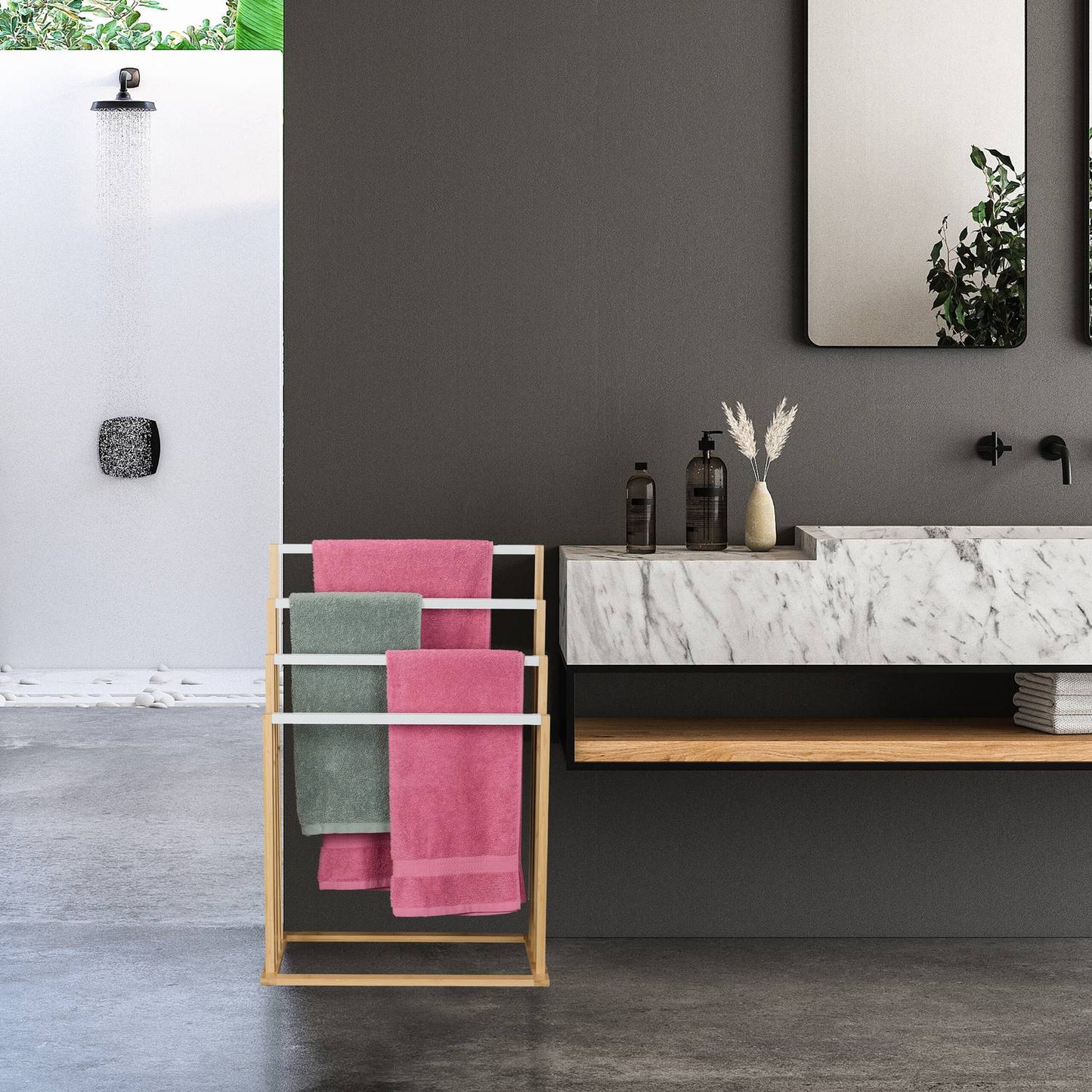 Bamboo towel rail