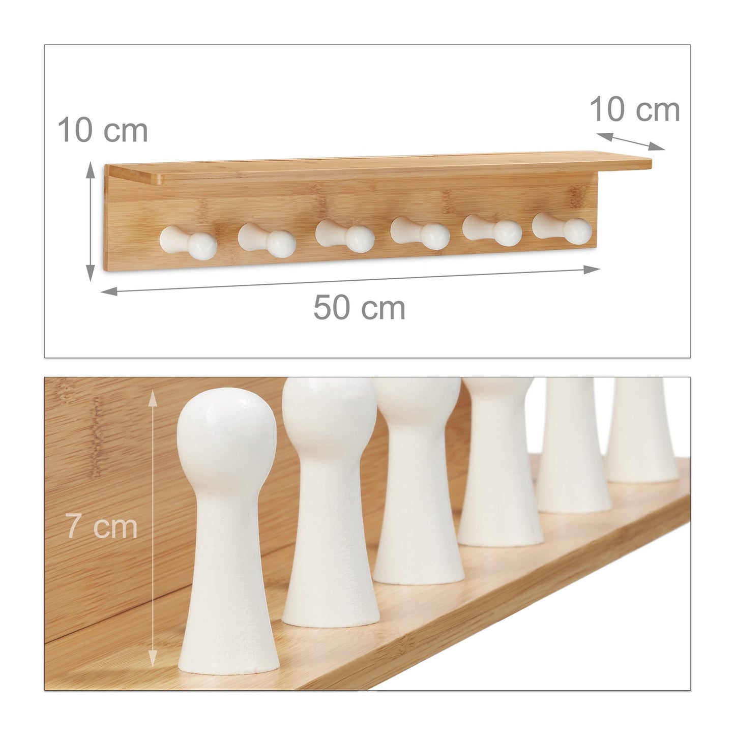 Bamboo towel rail for the wall