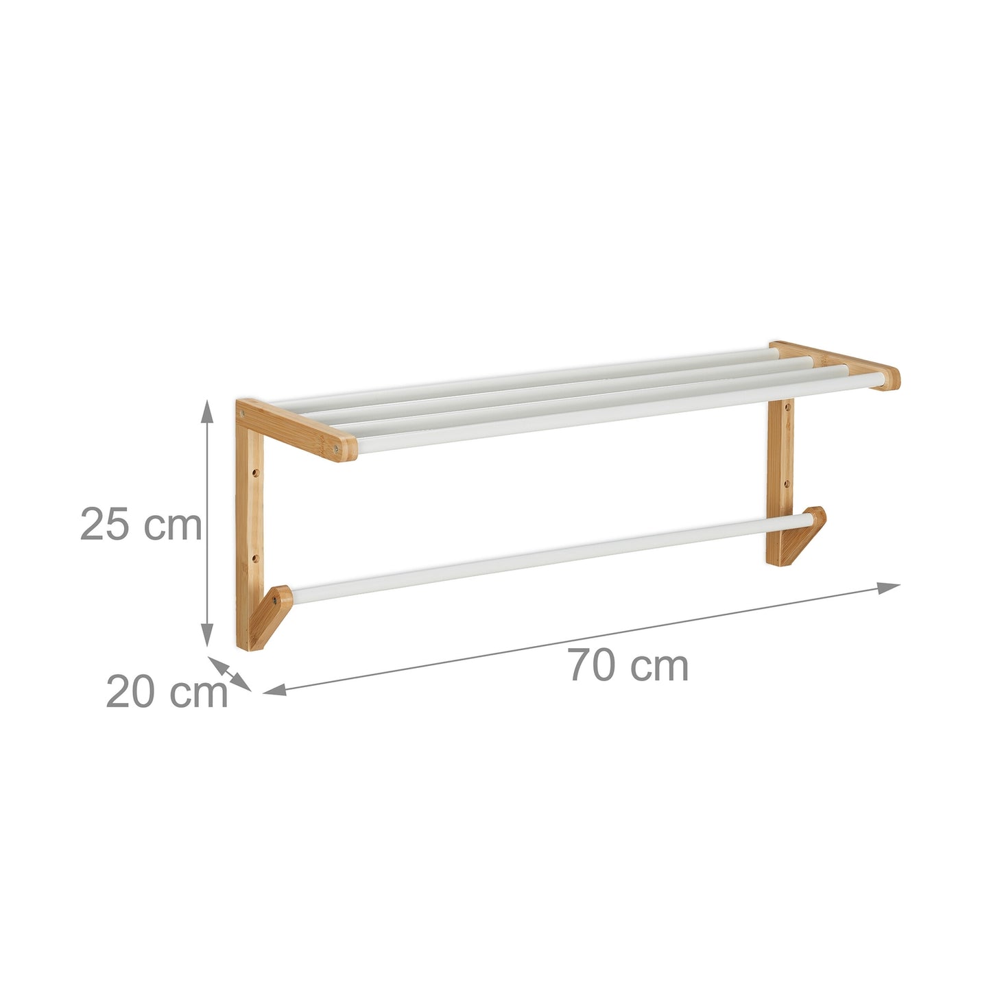 Bamboo towel rail for the wall