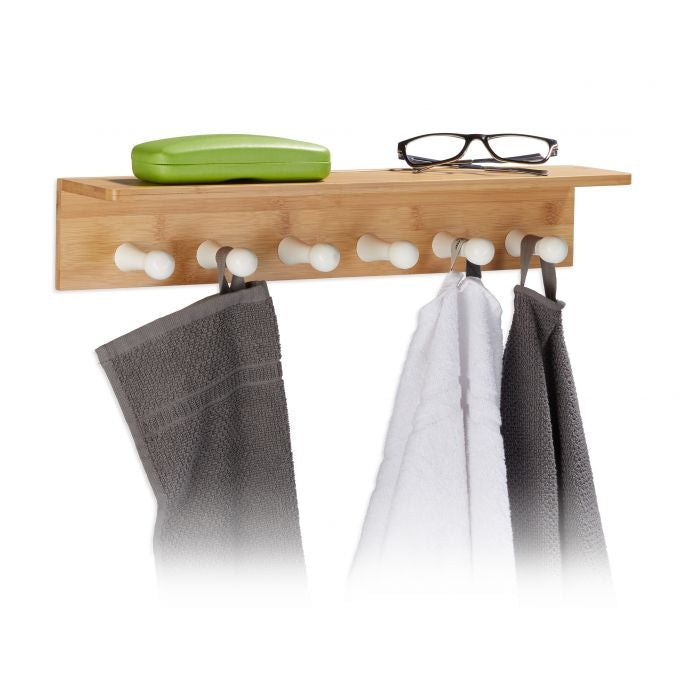 Bamboo towel rail for the wall